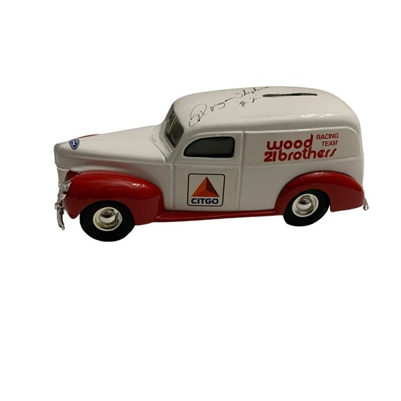 VTG 93 Model Van Wood Brothers Racing Citgo Ford Collectible Bank Signed - Picture 9 of 11